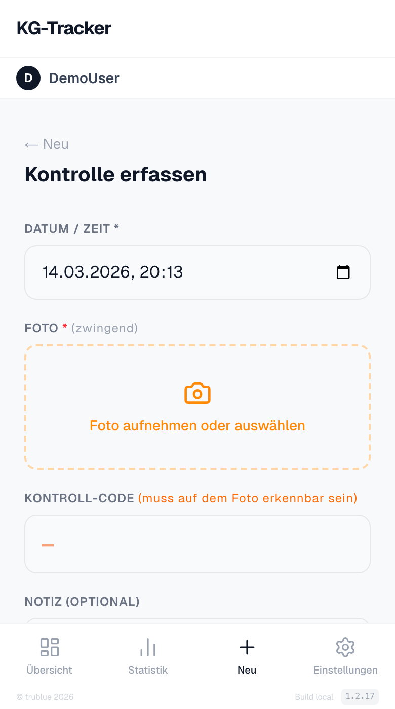 Kontrolle einreichen